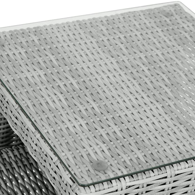 Sidobord VILA Vinga Utomhusbord i Rotting med Glasbordsskiva