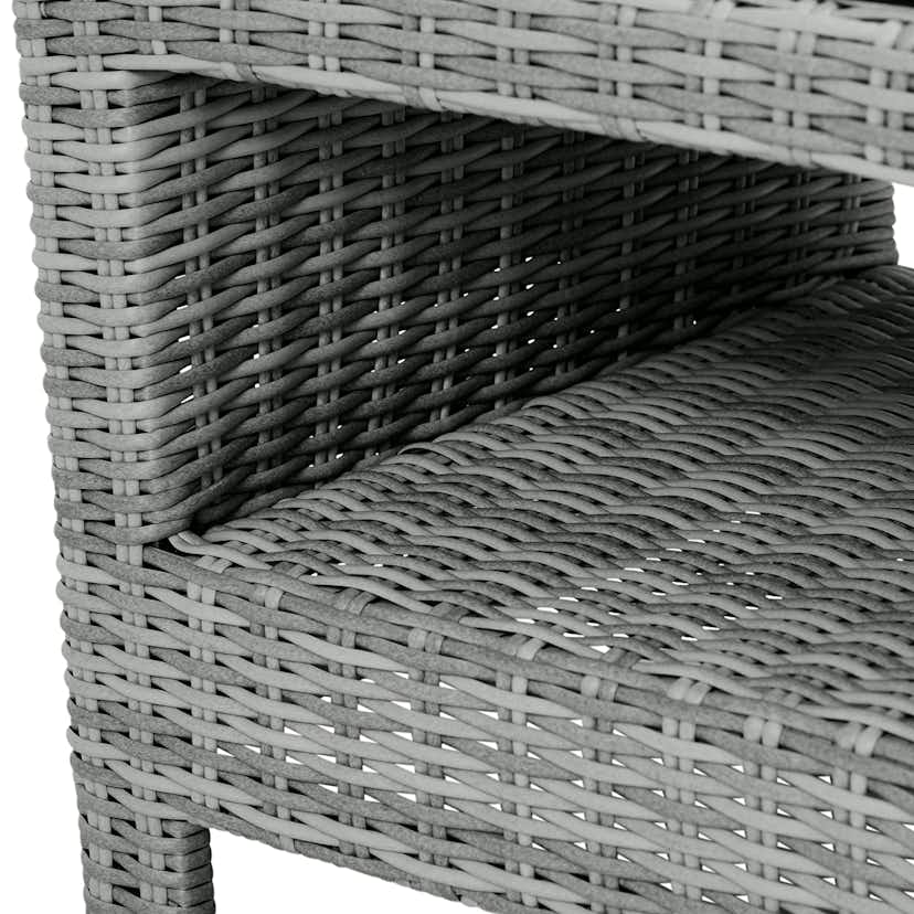 Sidobord VILA Vinga Utomhusbord i Rotting med Glasbordsskiva