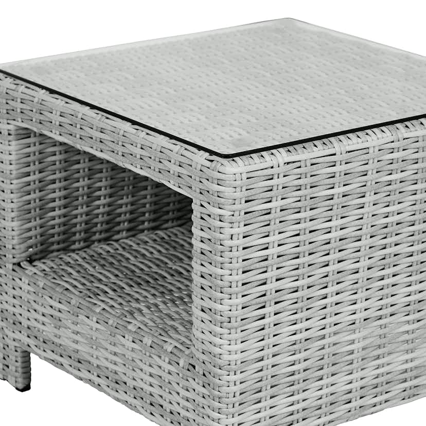 Sidobord VILA Vinga Utomhusbord i Rotting med Glasbordsskiva