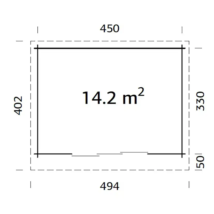 Stuga Palmako Lea 14,9 m2 (inv. 14,2 m2)