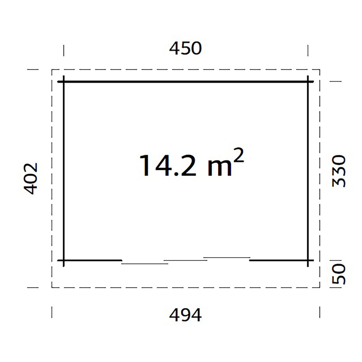 Stuga Palmako Lea 14,9 m2 (inv. 14,2 m2)