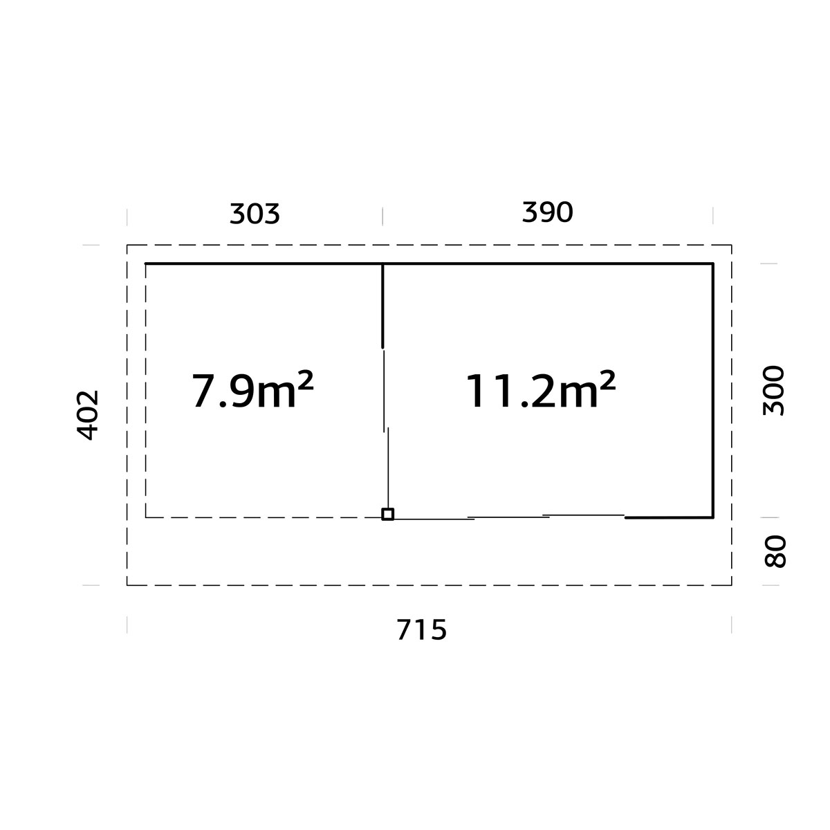 Stuga Palmako Andrea 20,0 m2 (inv. 11,2 m2)