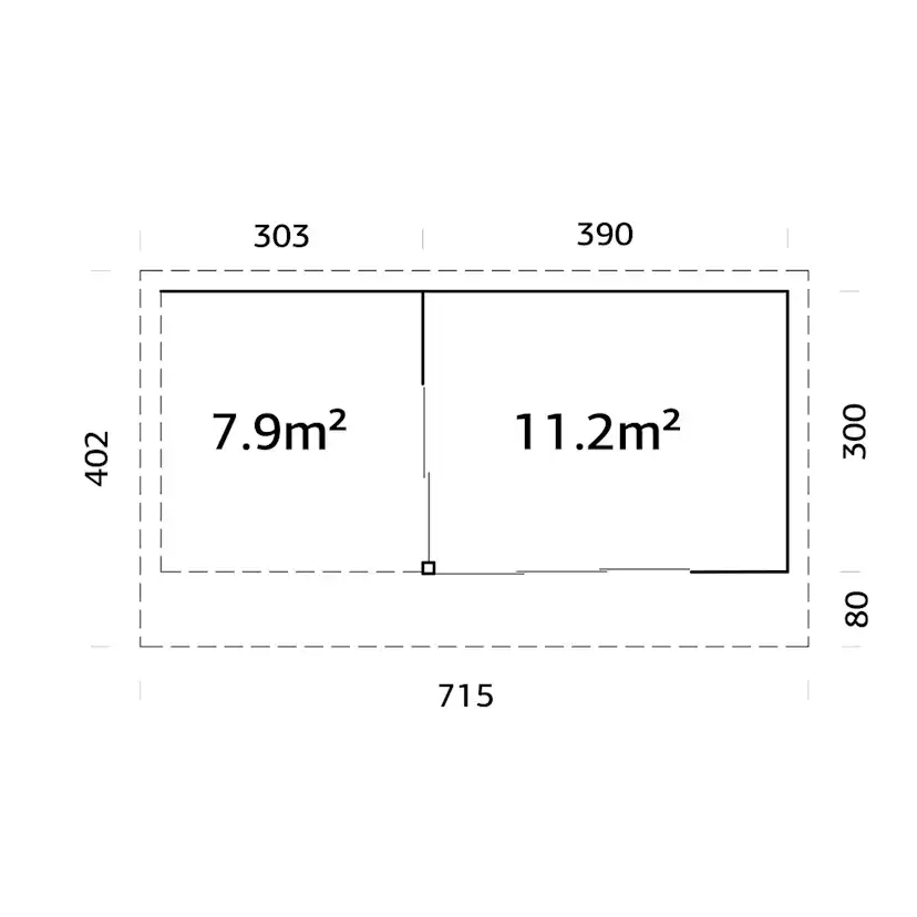Stuga Palmako Andrea 20,0 m2 (inv. 11,2 m2)