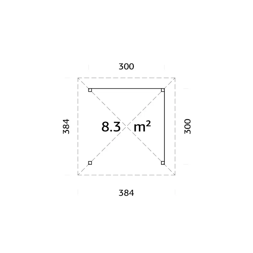 Paviljong Palmako Bianca 8,3 m2 Set 102