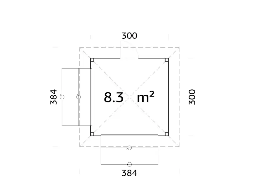 Kiosk Palmako Bianca 8,3 m2 Set 105