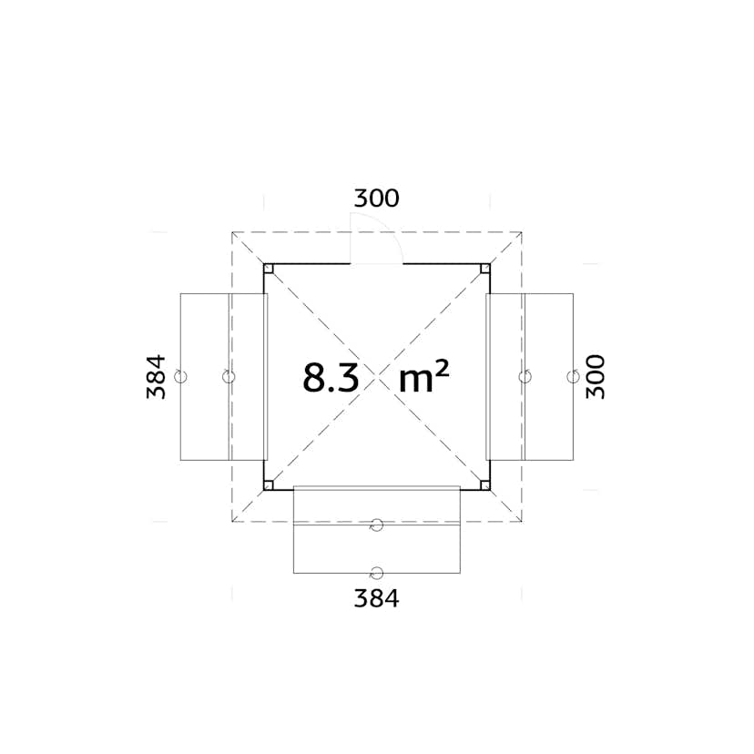 Kiosk Palmako Bianca 8,3 m2 Set 106