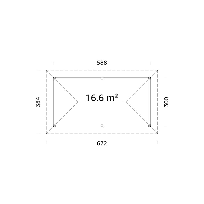 Paviljong Palmako Bianca 16,6 m2 Set 107