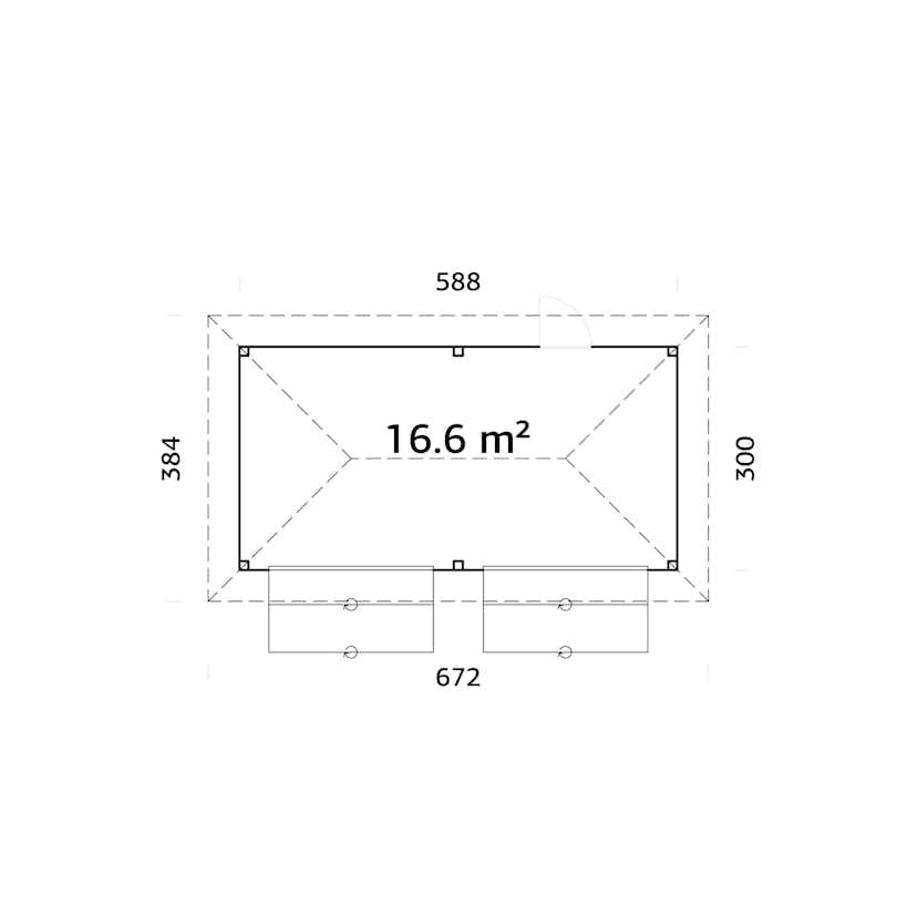 Kiosk Palmako Bianca 16,6 m2 Set 111
