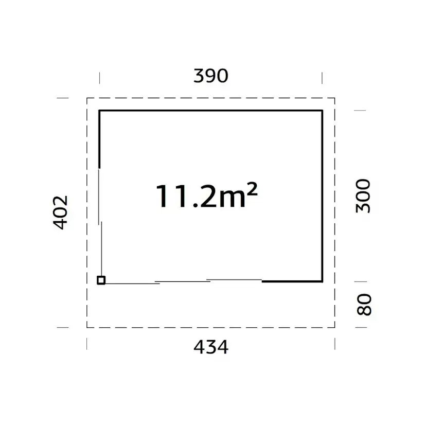 Stuga Palmako Andrea 11,7 m2 (inv. 11,2 m2)
