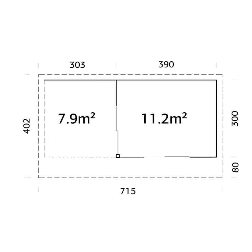 Stuga Palmako Andrea 20,0 m2 (inv. 11,2 m2)