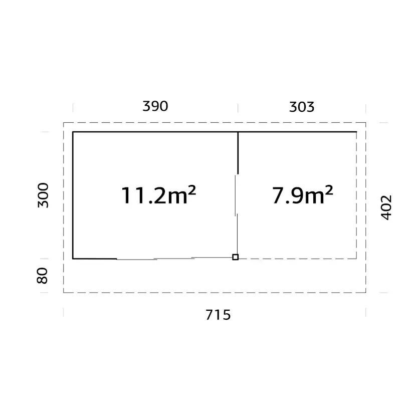 Stuga Palmako Andrea 20,0 m2 (inv. 11,2 m2)