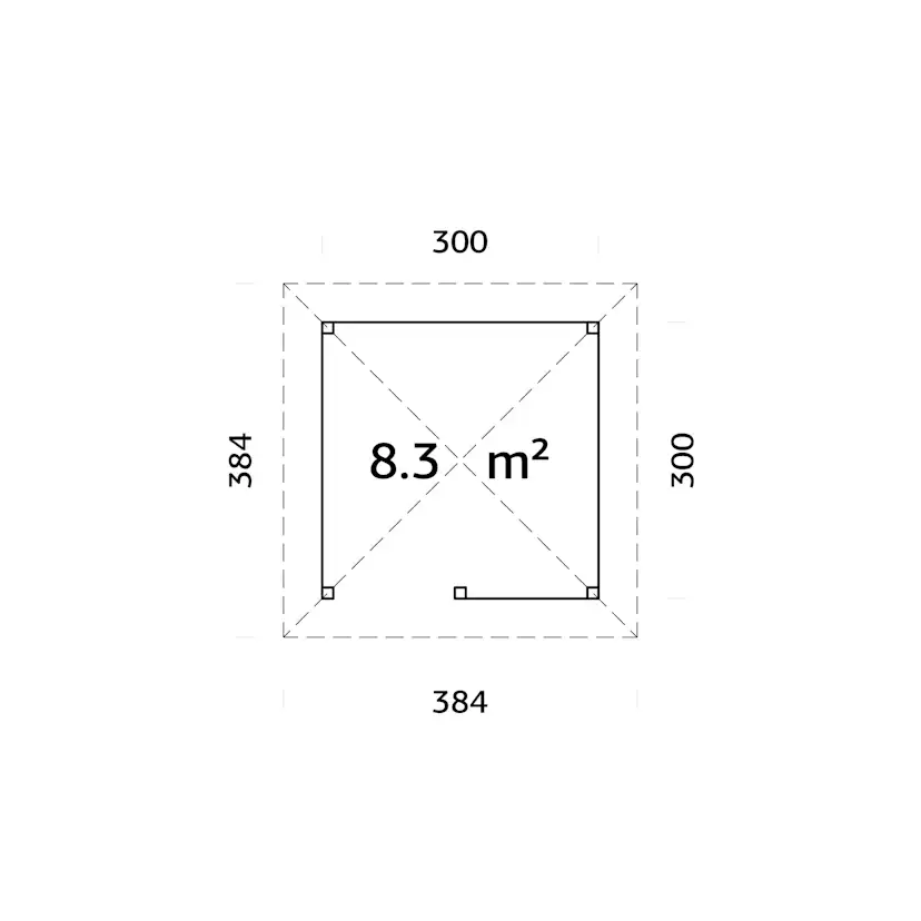 Stuga Palmako Bianca 8,3 m2 Set 3