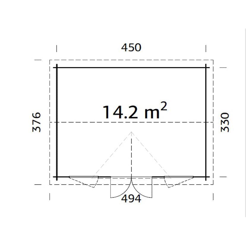 Stuga Palmako Claudia 14,9 m2
