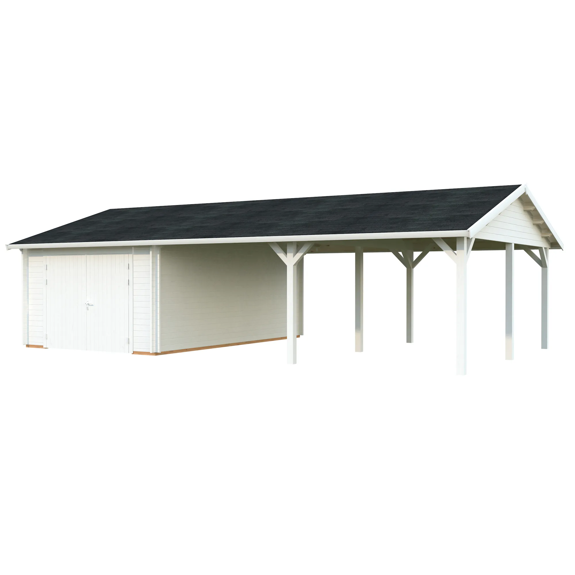 Garage Palmako Roger med Carport 53,1 m2 och Slagport