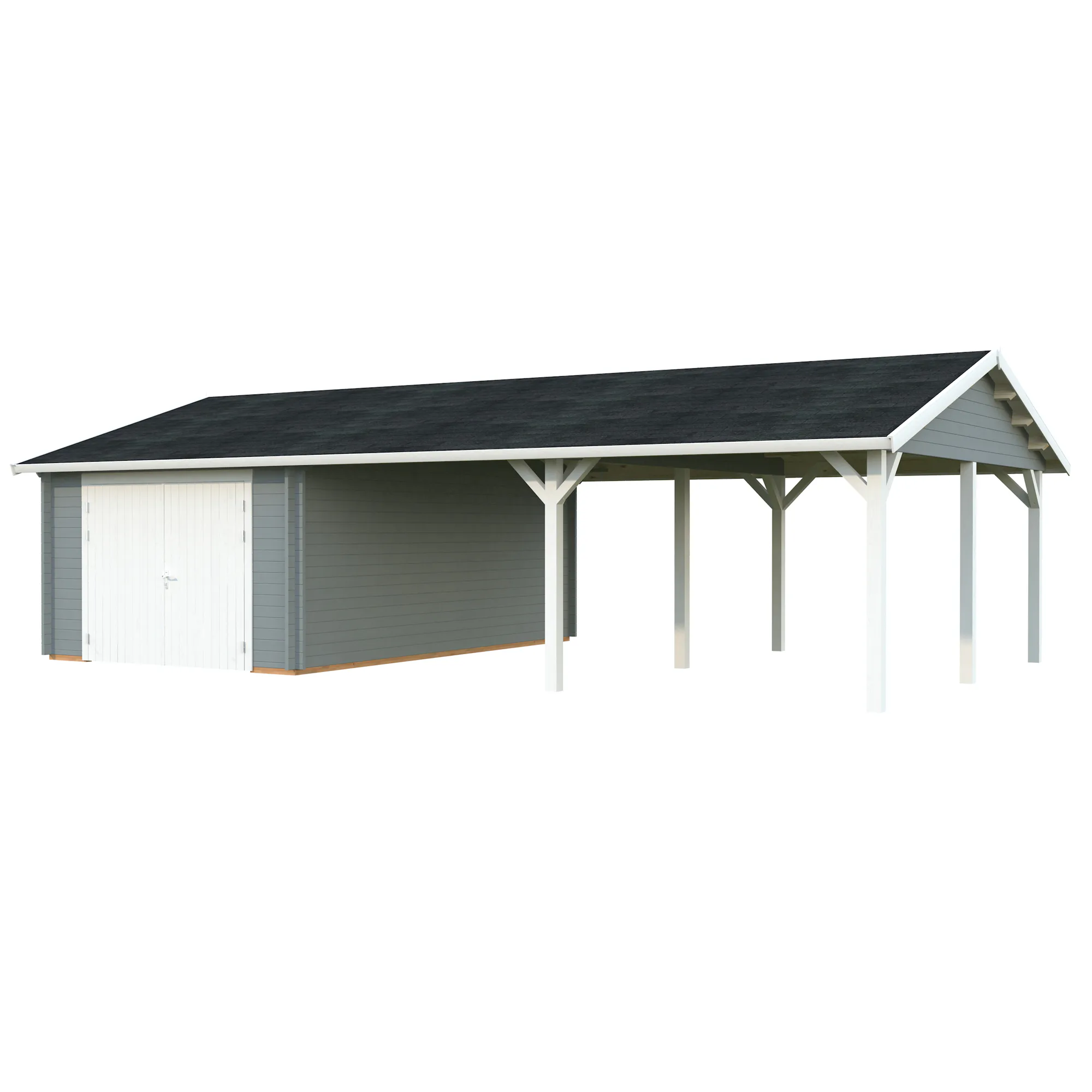 Garage Palmako Roger med Carport 53,1 m2 och Slagport