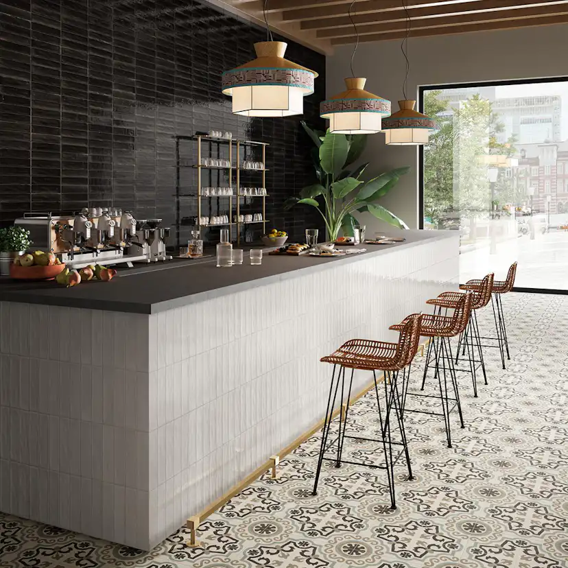 Kakel Marazzi Group Lume Svart 6x24 cm