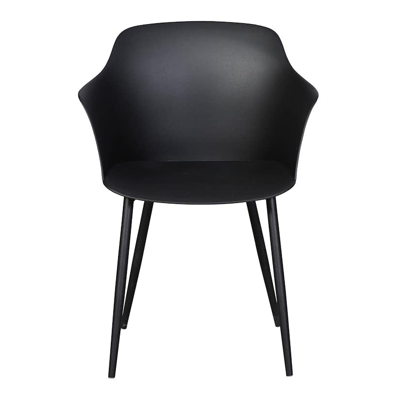 Trädgårdsstol ENVY DESIGN Camilla Svart, Modern Utemöbel i Plast, 2-pack