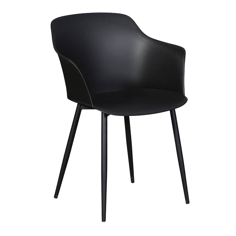 Trädgårdsstol ENVY DESIGN Camilla Svart, Modern Utemöbel i Plast, 2-pack