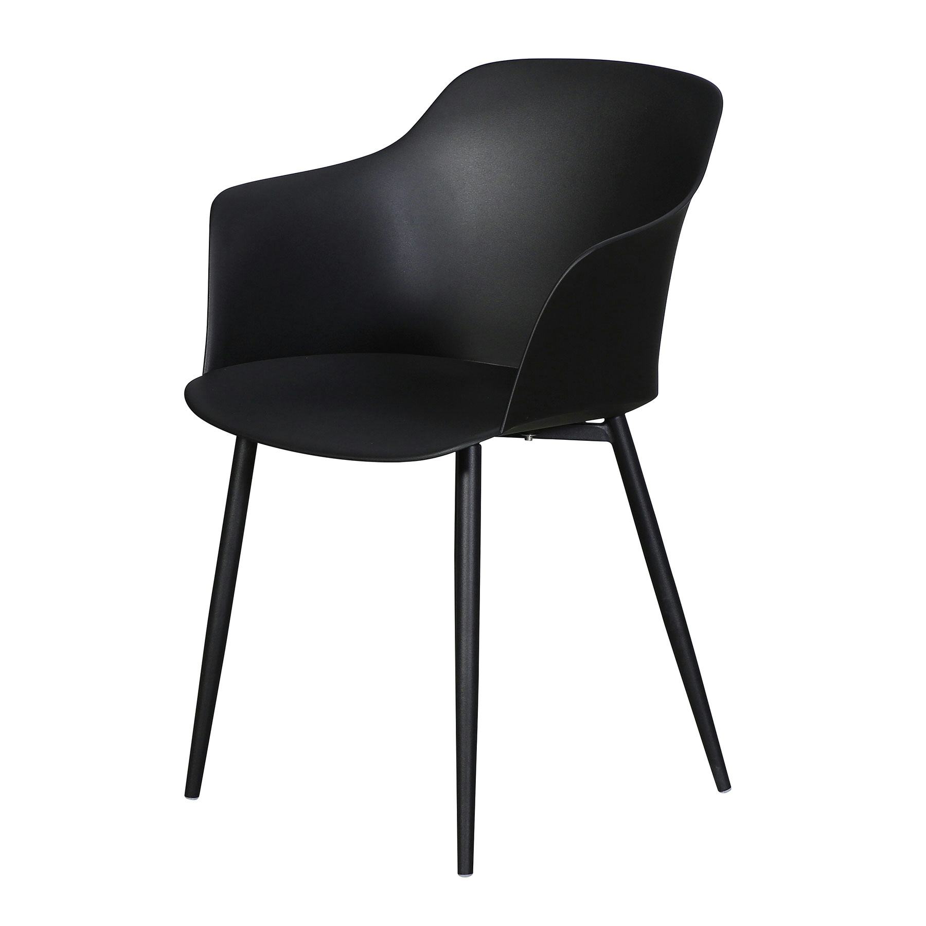 Trädgårdsstol ENVY DESIGN Camilla Svart, Modern Utemöbel i Plast, 2-pack