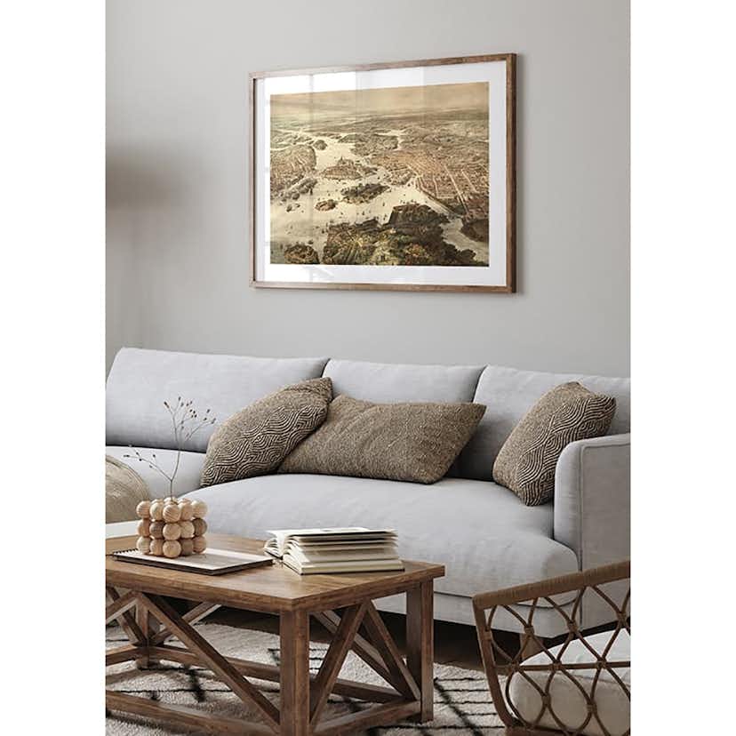 Poster Gallerix Fogelvue Over Stockholm 1860