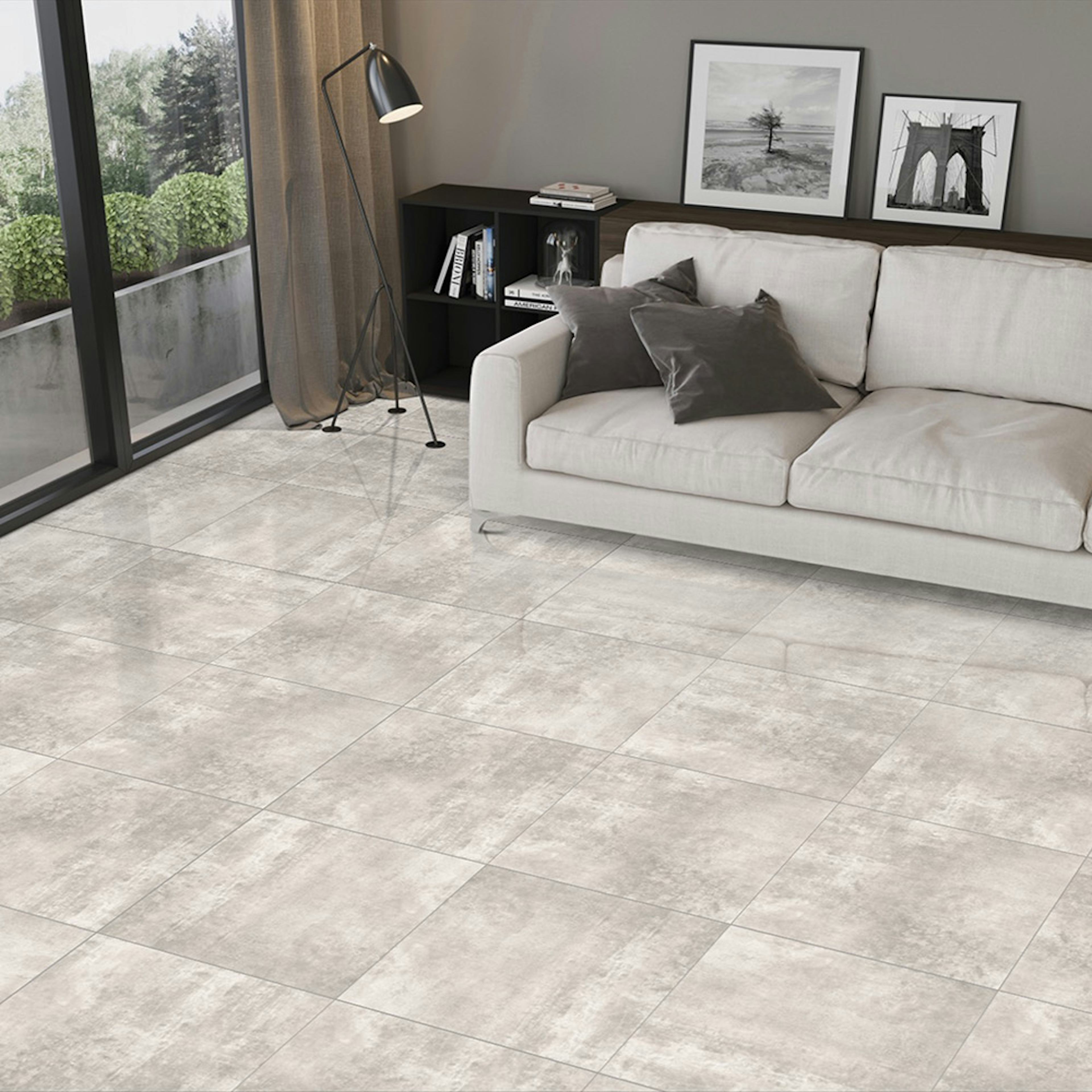 Klinker Netto Ceramika Cemento Siena Dark Grey Polished 60x60 cm