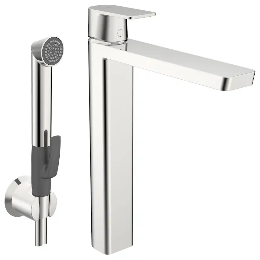 Tvättställsblandare Oras Stela 4802F Hög med Bidetta Handdusch