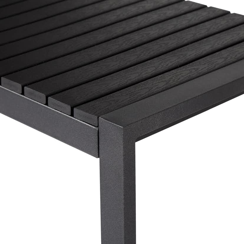 Trädgårdsbänk Outfit Kendra Bänk 120x40 cm, Svart Metall & Polywood