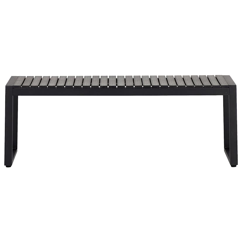 Trädgårdsbänk Outfit Kendra Bänk 120x40 cm, Svart Metall & Polywood