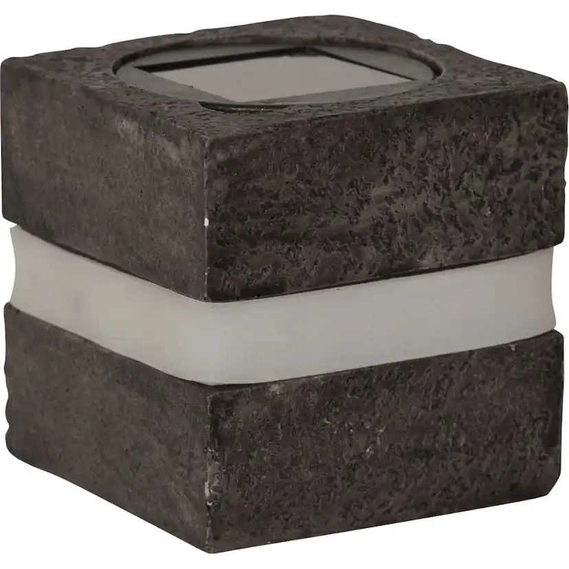 Solcellsdekoration Star Trading Stone Cube 8 cm MrkGr