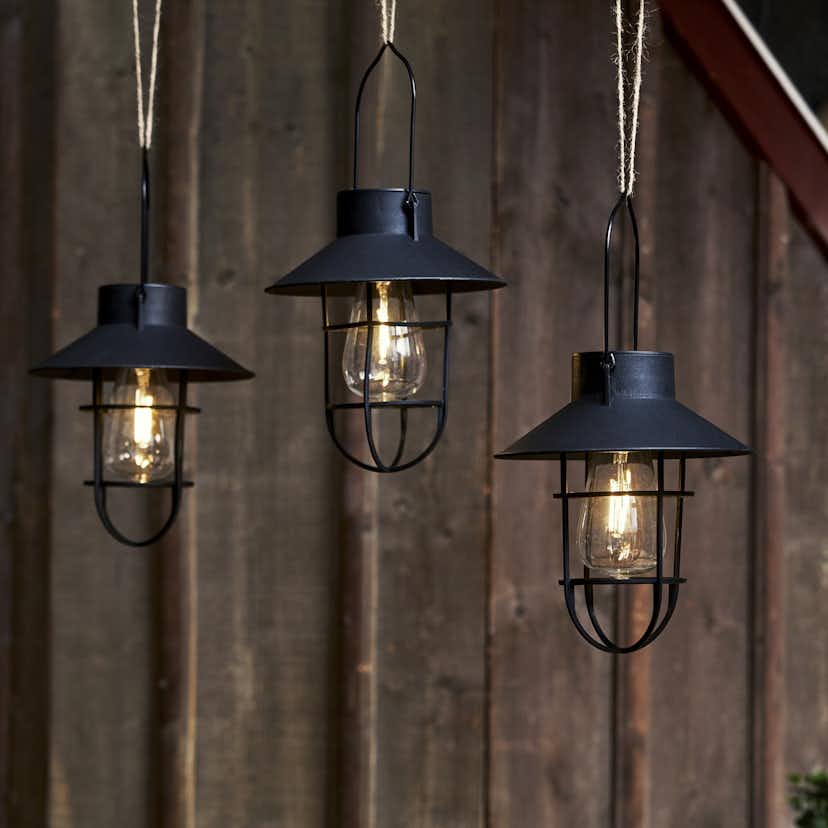 Solcellsdekoration Star Trading Cage Svart LED Solcellslampa