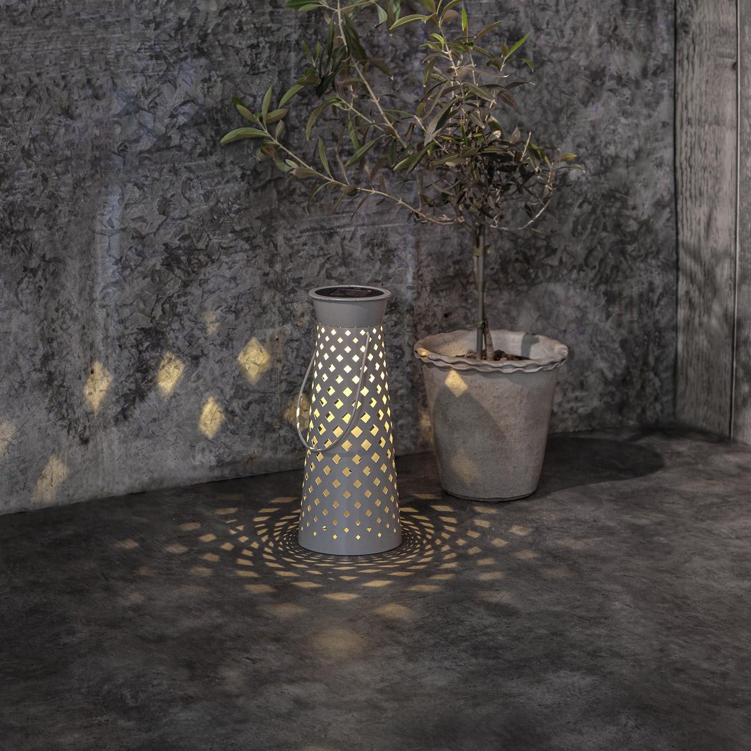 Solcellsdekoration Star Trading Romby Grå