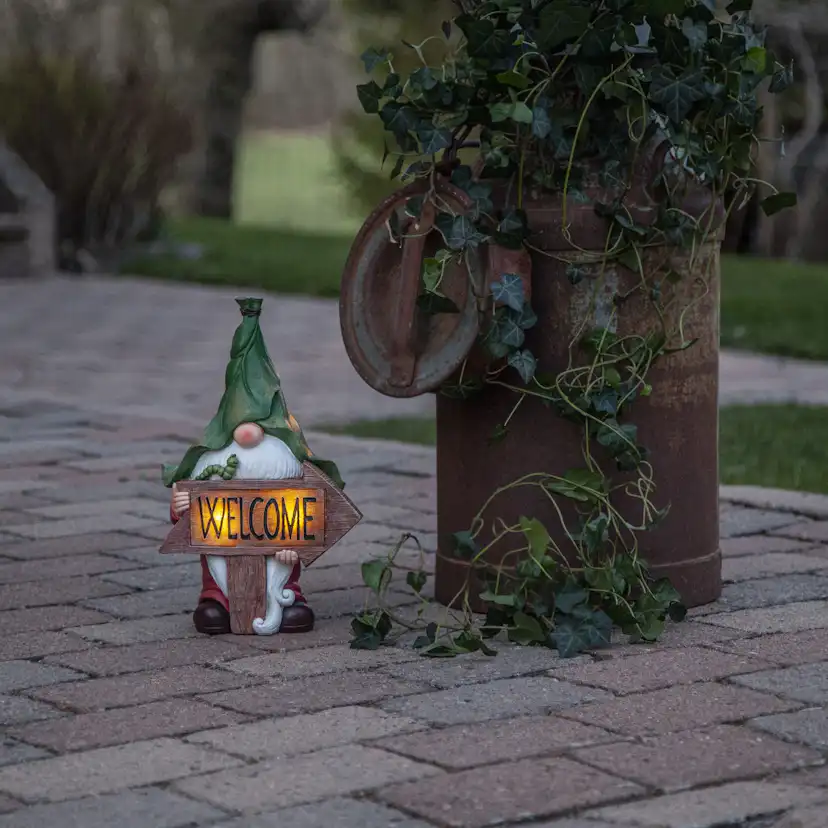 Solcellsdekoration Star Trading Gnomy Welcome