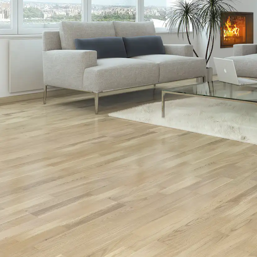 Parkettgolv Nordic Floor Ek Vit Mattlack 3-Stav