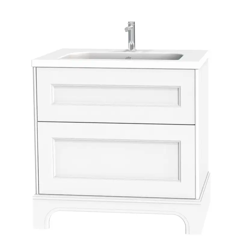 Tvättställsskåp Miller Badrum Kensington 80 med Lådor med Sockel för Heltäckande Tvättställ