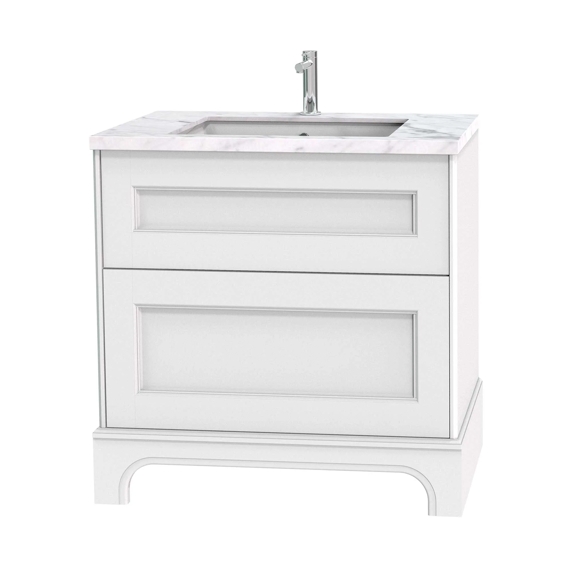 Tvättställsskåp Miller Badrum Kensington 80 med Lådor med Sockel för Bänkskiva