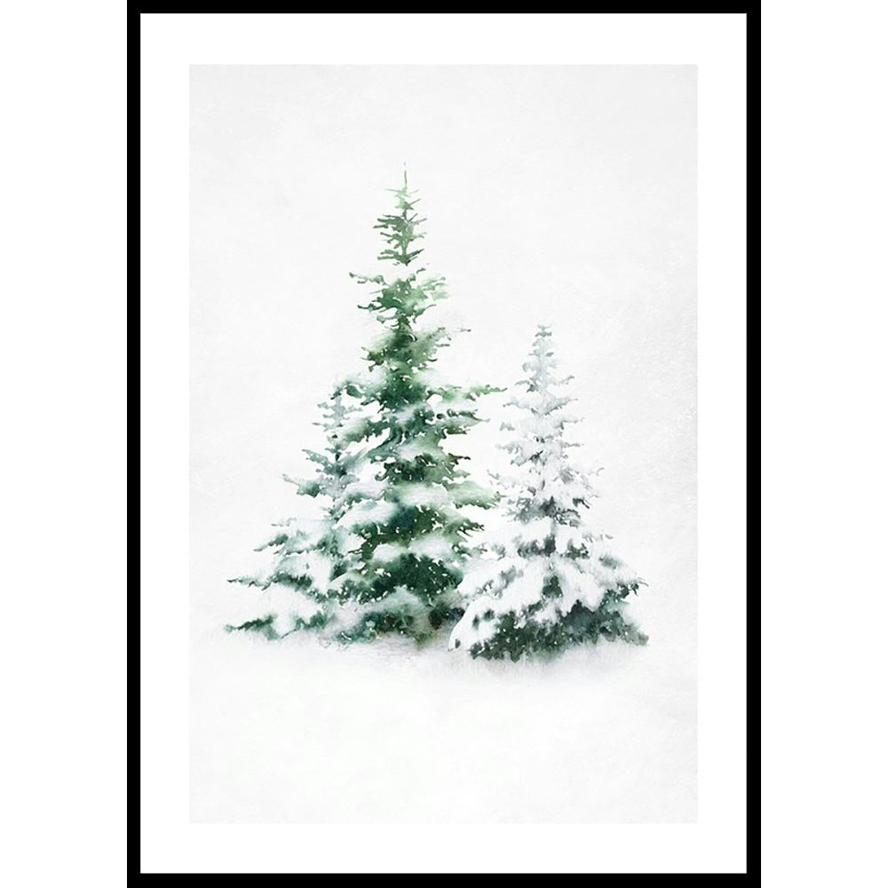 Poster Gallerix Watercolor Evergreen Trees