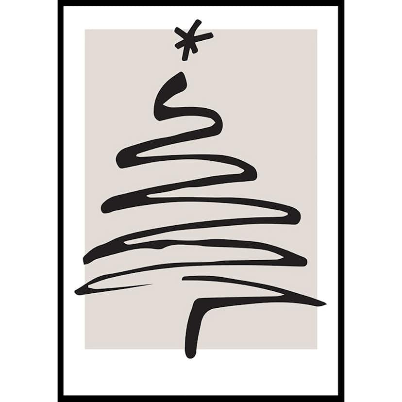 Poster Gallerix Christmas Tree Line Art