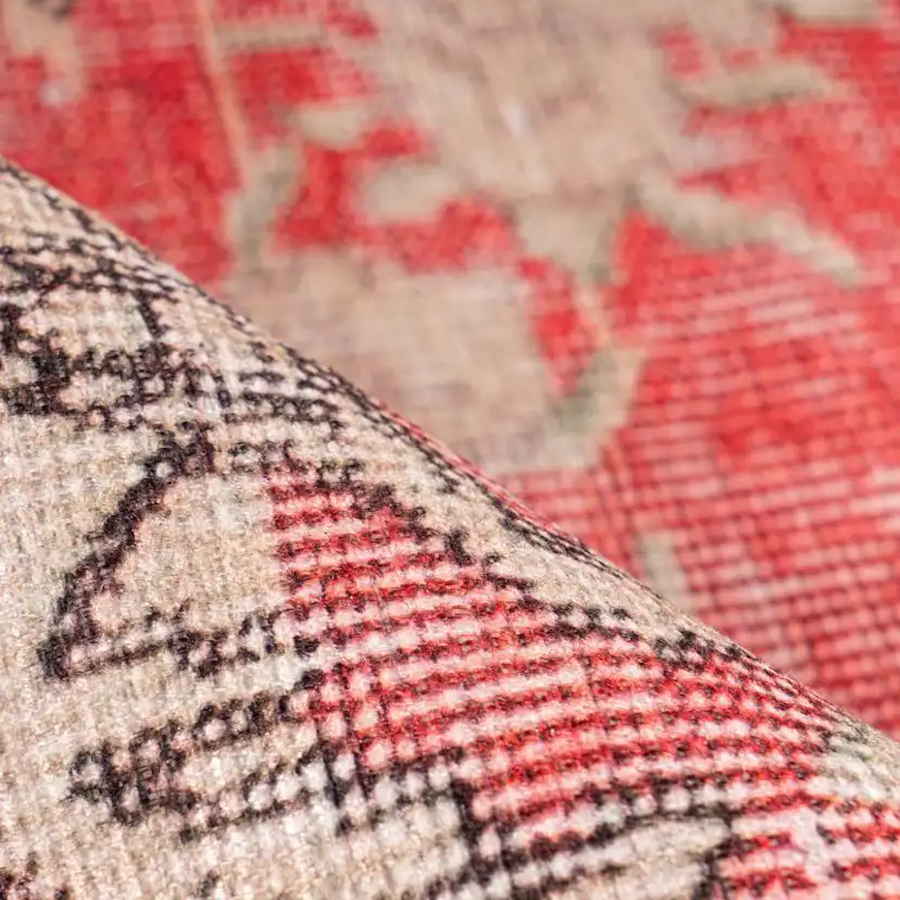 Flatvävd matta D-sign Vintage Nah Röd