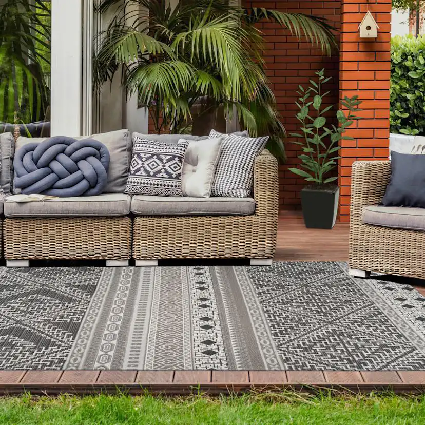 Utomhusmatta D-sign Clausri Lyd Taupe/Creme