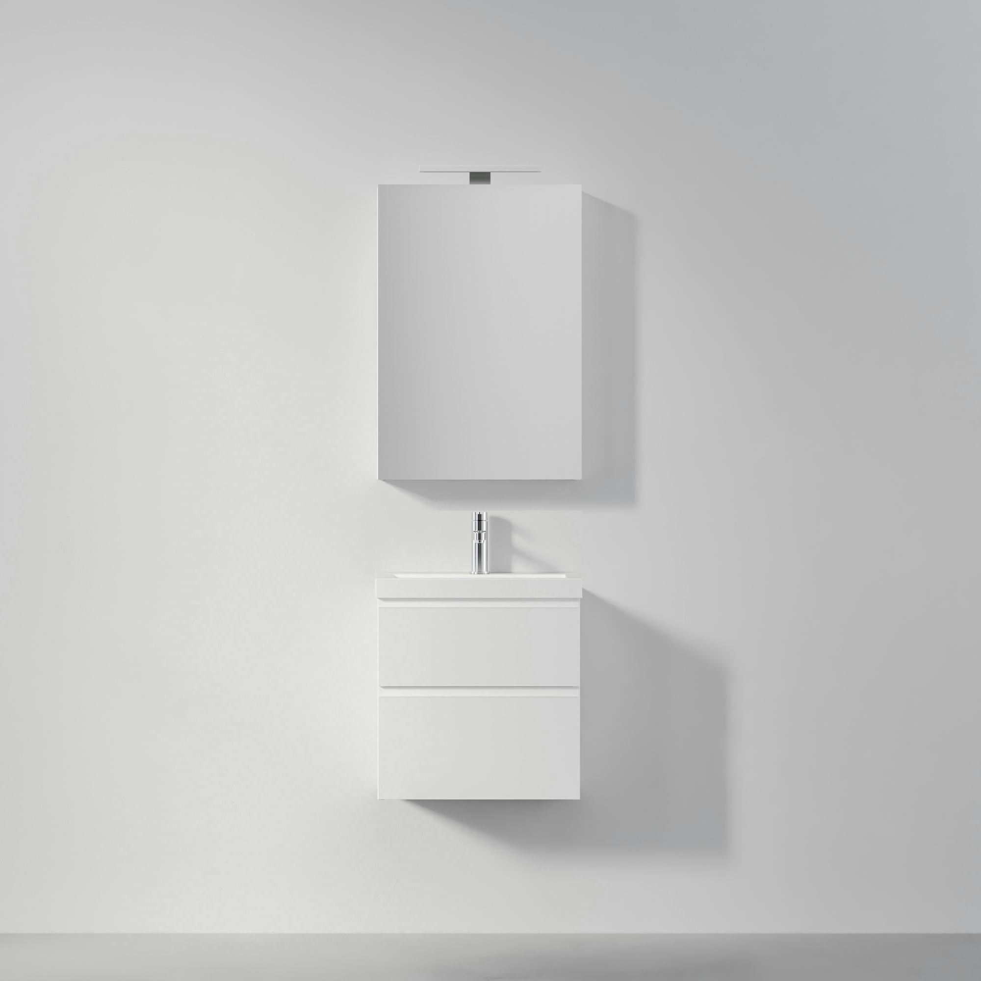 Möbelpaket INR Viskan Grip med Spegel Feel, Grepplist och Tvättställ med 2 lådor