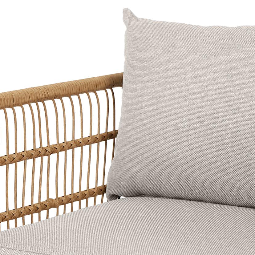 Trädgårdsfåtölj ENVY DESIGN Nina, Metall/Rotting/Polyester, Trästol med Dynor för Utebruk