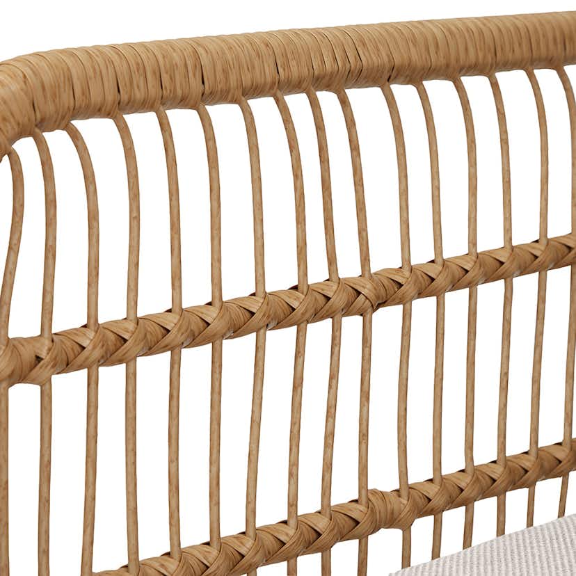 Trädgårdsfåtölj ENVY DESIGN Nina, Metall/Rotting/Polyester, Trästol med Dynor för Utebruk