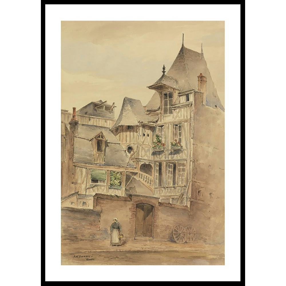 Poster Gallerix Street Scene With Medieval Houses By Arnold W. Brunner