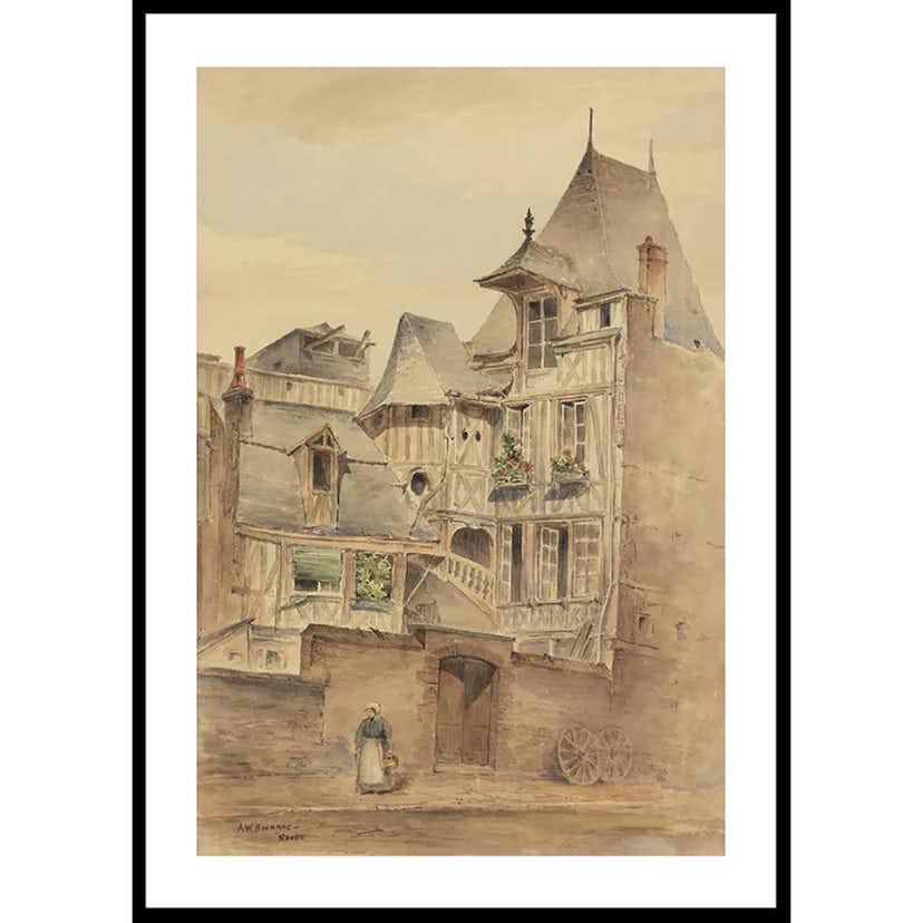 Poster Gallerix Street Scene With Medieval Houses By Arnold W. Brunner