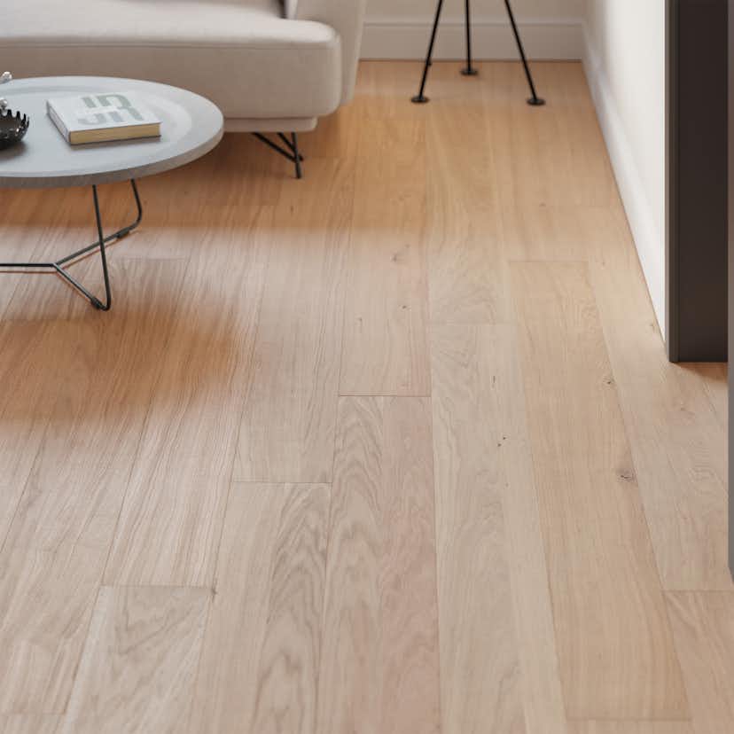 Trägolv Bjelin Härdad Ek Vista White Mattlack Multistrip