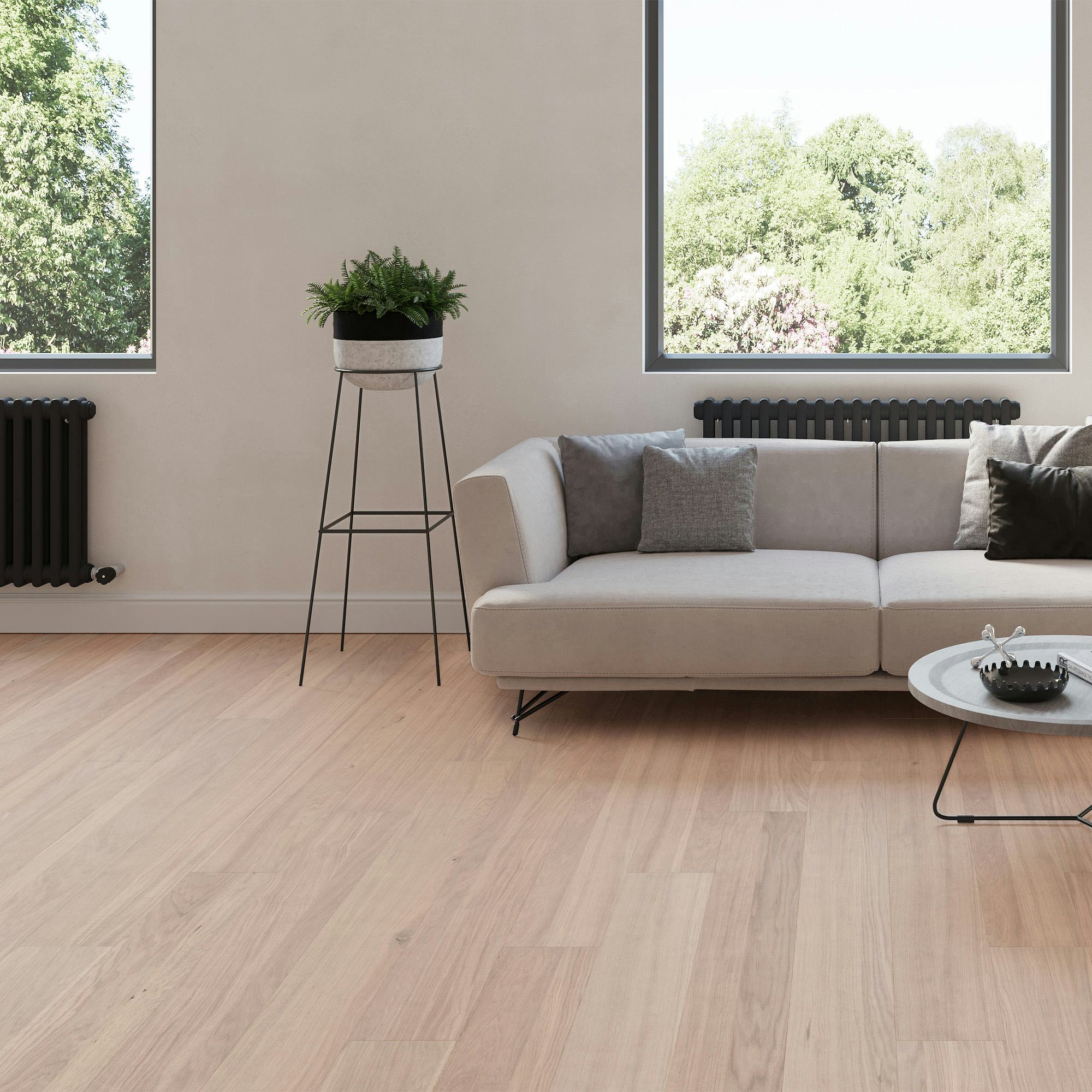 Trägolv Bjelin Härdad Ek Vista White Mattlack Multistrip