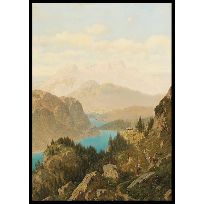 Poster Gallerix View Of The Königssee And The Untersberg By Josef von Schlögl