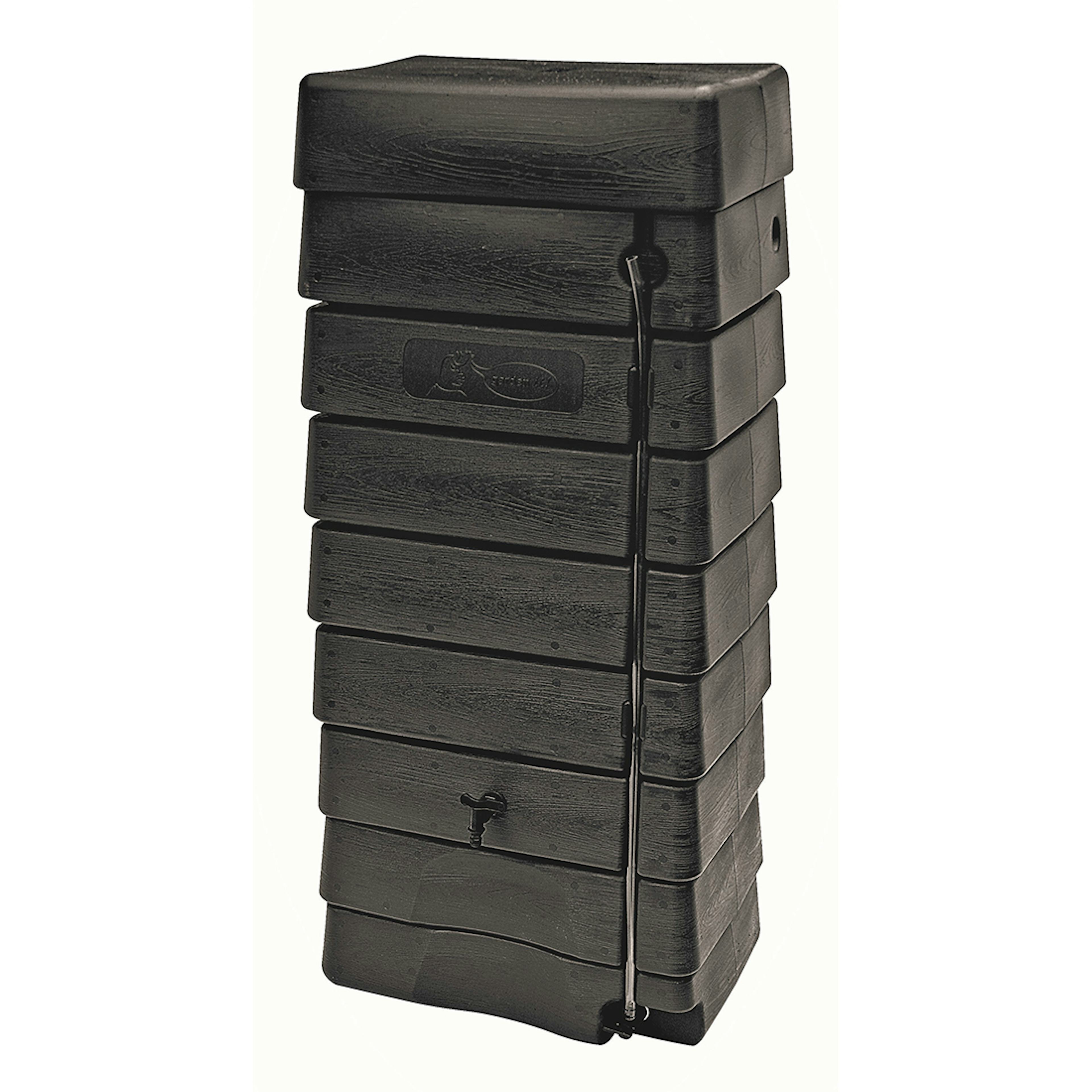 Regnvattentunna Hyma Garden Wall 276 L Svart Med Kran & Vattenmätare