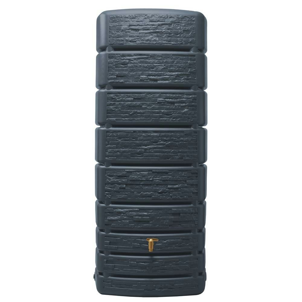 Regnvattentunna Garantia Slim Stone 500 L Grå Granit med Plastkran