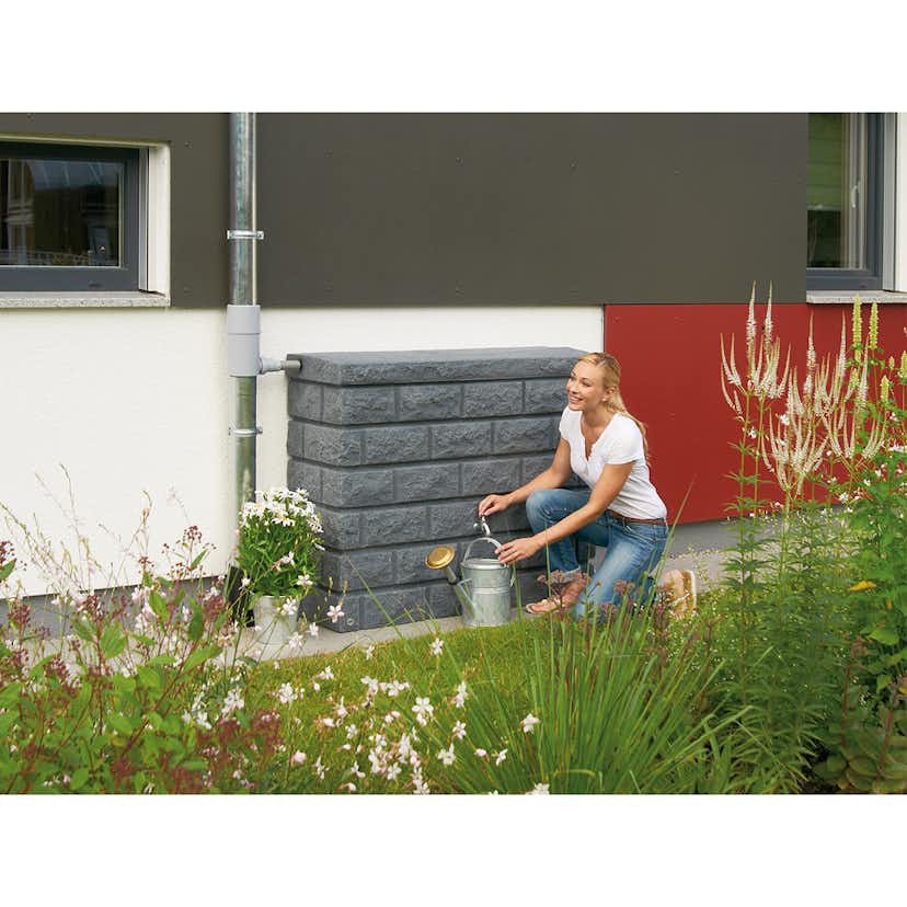 Regnvattentunna Garantia Rocky 400 L Grå Granit